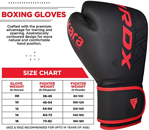 RDX Boxing Gloves Men Women, Pro Training Sparring, Maya Hide Leather Muay Thai MMA Kickboxing, Adult Heavy Punching Bag Gloves Mitts Focus Pad Workout, Ventilated Palm