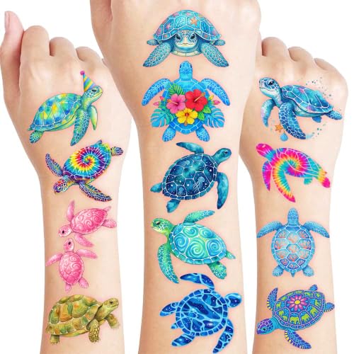 96 Ocean Turtle Temporary Tattoos for Kids - Party Favors