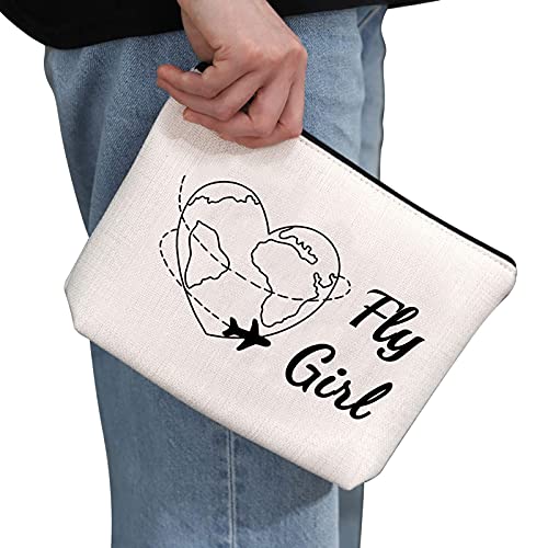 G2TUP F G Makeup Bag Flight Attendant Cosmetic Bag Airplane Attendant Gift Cabin Crew Gift Stewardess Makeup Travel Pouch with Zipper