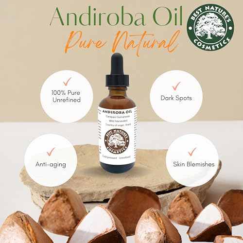 Best Nature's Cosmetics Andiroba Oil ? 100% Pure, Cold Pressed & Unrefined for Skin, Hair & Body ? Wild Harvested -1 fl oz / 30 ml