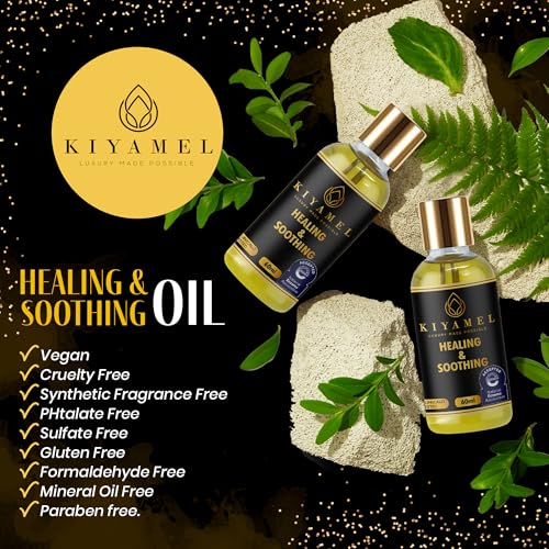 KIYAMEL Healing & Soothing Essential Oils for Itchy Dry Skin Restorative Body Oil with Vitamin E Argan and Jojoba Moisturizing and Soothing Skincare for Adults