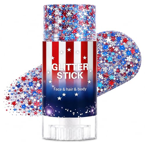 4th of July Red White Blue Glitter Stick Kit - Face & Hair