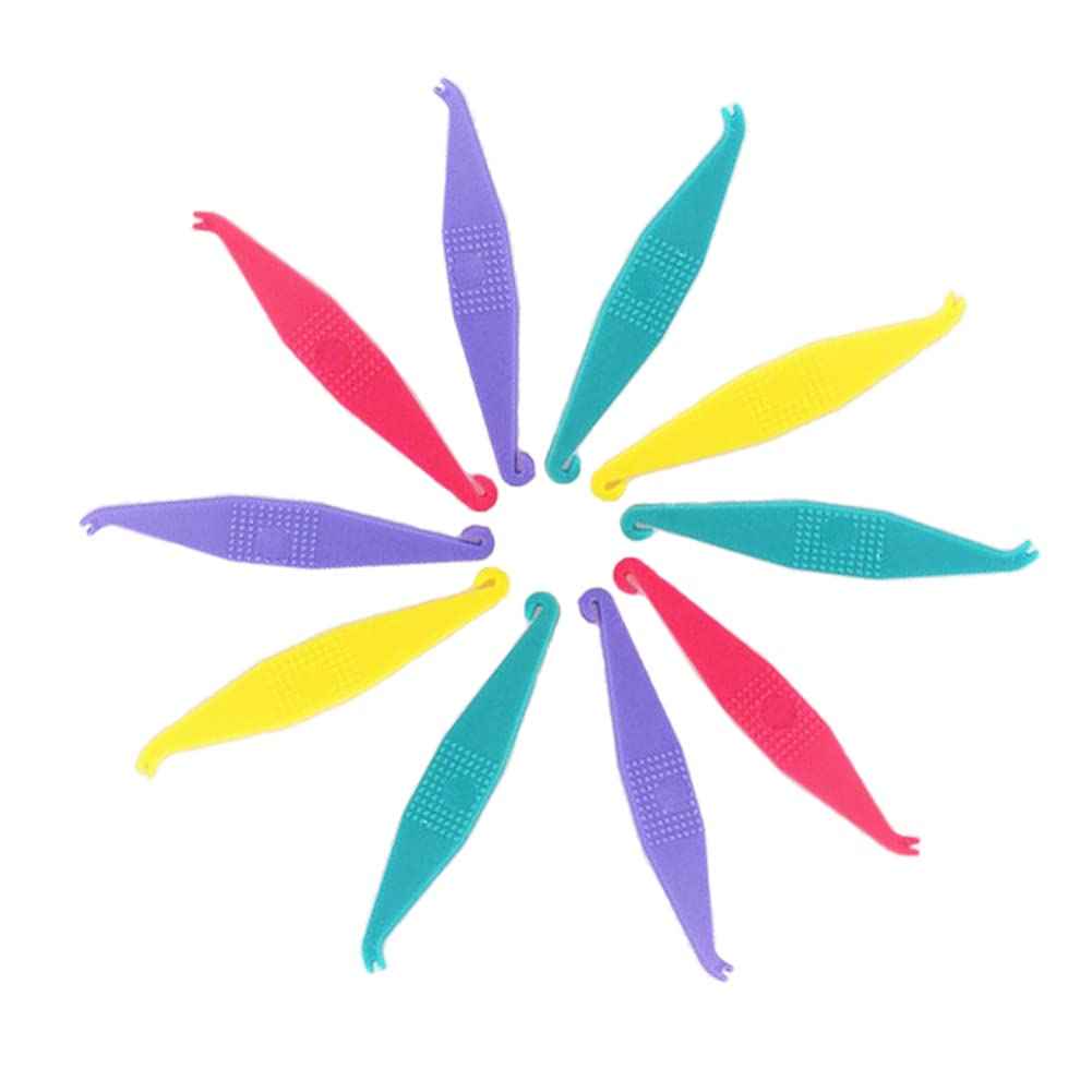 SNAWOP Dental Elastic Placers Orthodontic Braces Rubber Bands Plastic Hooks (Multi Color 10PCS)