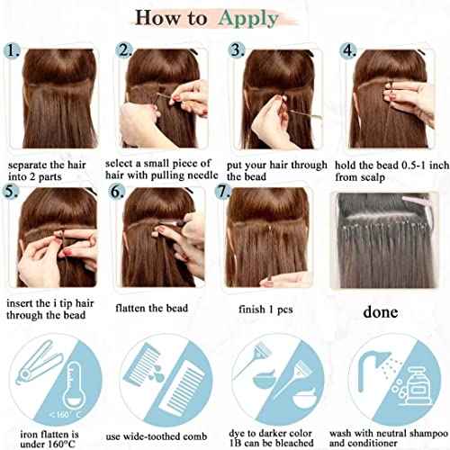 I Tip Remy Human Hair Extensions Cold Fusion Hair Piece Pre Bonded Keratin Stick In Hair Extensions Long Straight #18/613 Golden Brown Highlighted Bleach Blonde Hairpieces 100 Strands 100g 22"