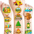 96 Camping Temporary Tattoos for Kids - 8 Sheets