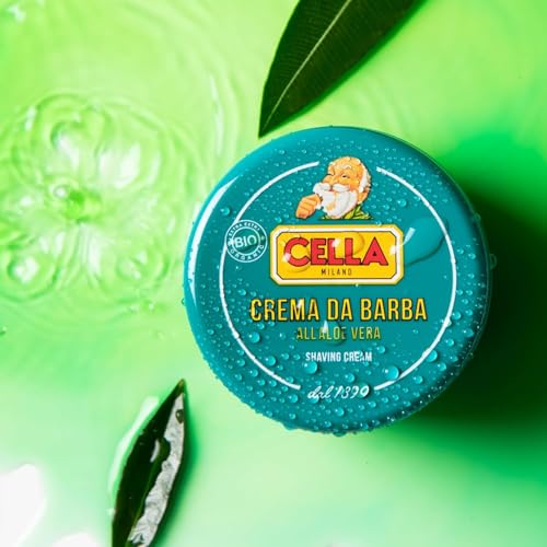 Cella Milano Aloe Vera Shaving Cream Soap, 150?g ? Dense, Luxurious Lather with Razor-Glide Protection, Made in Italy Since 1899¡±