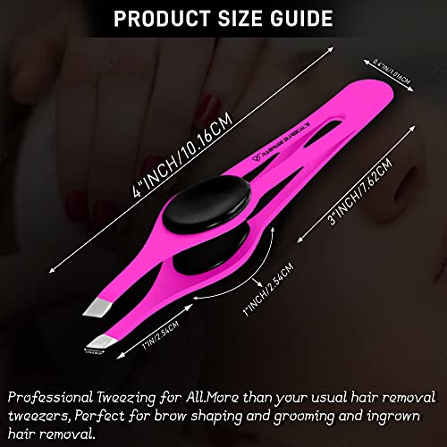 Professional Slanted Eyebrow Tweezers Set - Stainless Steel