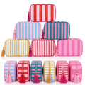 Kacctyen 6 Pack Striped Makeup Bags with Tassel - Travel Cosmetic Pouch