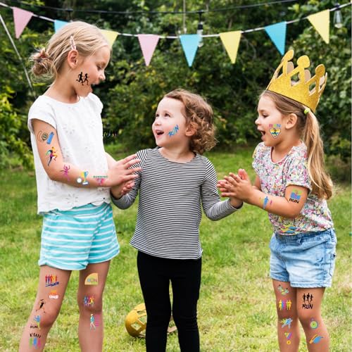 144 PCS Running Temporary Tattoos Stickers, Running Marathon Sport Party Favors Supplies Birthday Party Decorations Gifts for Runners, 24 Sheets