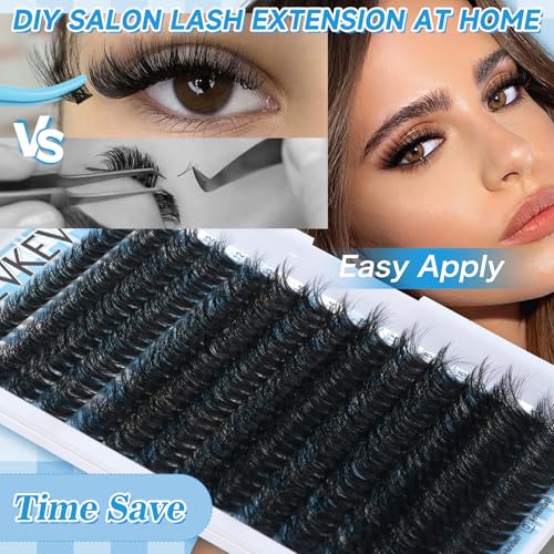 KevKev 3D-80D False Eyelash Clusters 10-18mm Thick Natural Volume Lashes