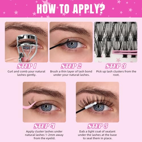 Lash Clusters Kit 320 Pcs DIY Individual Eyelash Extensions 30D 9-16mm