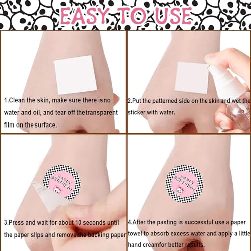 Bad to the Bone Temporary Tattoos for Kids - 16 Sheets
