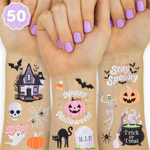 xo, Fetti Halloween Temporary Tattoos - 50 Iridescent Designs