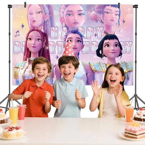 Anime Birthday Backdrop 49.2×27.5 inch Photo Prop