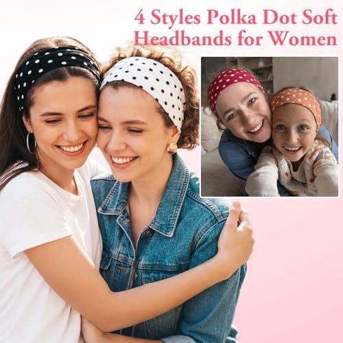 12 Pcs Polka Dot Headbands & Scrunchies Set for Women