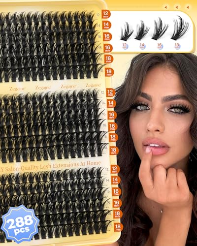 Zegaine 160D Fluffy Cluster Lashes 12-18mm (288pcs) Wispy Spiky