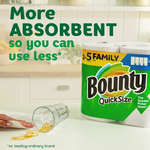 Bounty Paper Towels Quick Size, 16 Family Rolls (40 Regular)