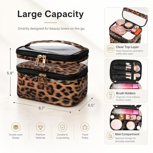 Waterproof Double-Layer Makeup Bag for Travel