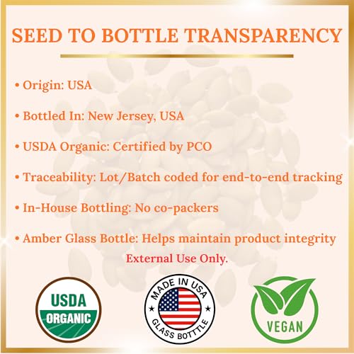 Organic Pumpkin Seed Oil for Hair & Face, 4 Fl Oz