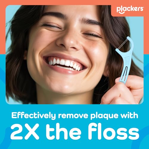 Plackers Twin Line Floss Picks, Intense Mint Dental Flossers, 300 Count
