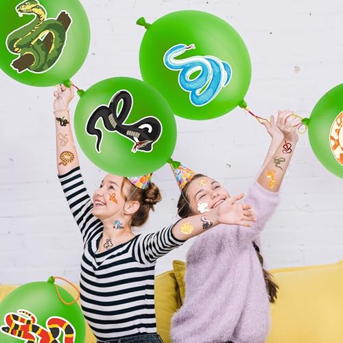Snake Party Favors Pack - 24 Punch Balloons & 48 Tattoos