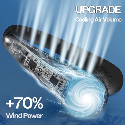 KIDEE Neck Fan, Portable Bladeless Neck Fans, Upgrade 360° Airflow, Super Quiet, 3 Speeds, 4000mAh Personal Wearable Neck Fan, Upgraded Cooling Air Volume USB Rechargeable Hands Free Fan