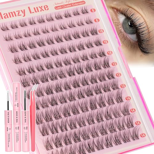Natural Wispy Lash Clusters Kit 8-14MM with Glue & Tweezers