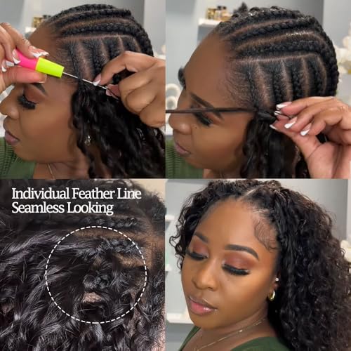 Burmese Curly Crochet Hair Extensions - 14 Inch, 120g, Pre-Looped