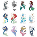 Mermaid Temporary Tattoos 12-Pack Waterproof Body Art Stickers