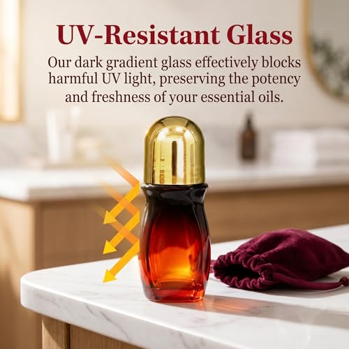Rose Quartz Roller Ball Bottle, 50ml Amber Glass Refillable