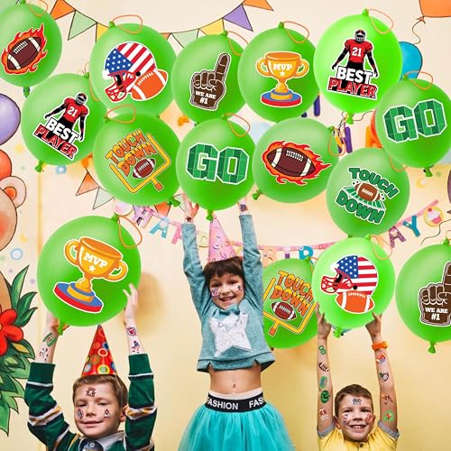 72-Piece Football Party Favors Set with Punch Balloons & Tattoos