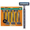 BIC Sensitive 3 Disposable Razors for Men With 3 Blades for Sensitive Skin, 12 Count Value Pack of Shaving Razors