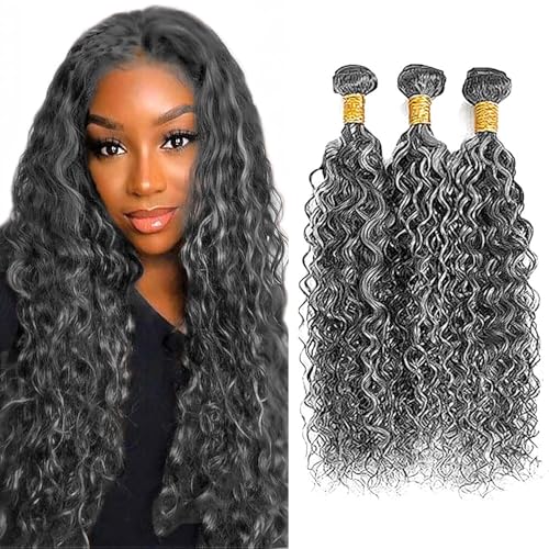 P1B Grey Water Wave Human Hair Bundles 30-34 Inch