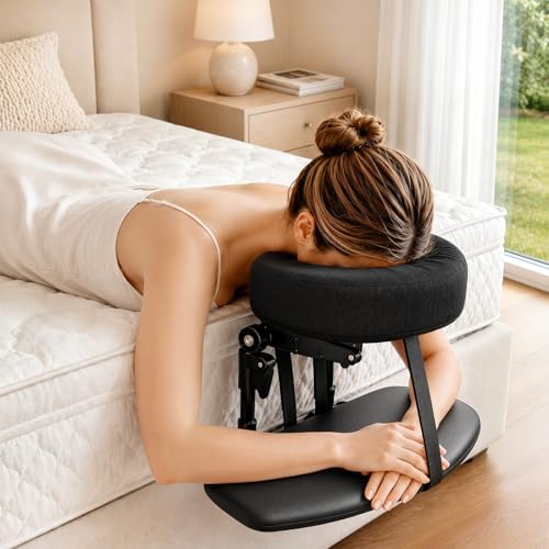 Adjustable Massage Headrest for Bed with Memory Foam Pillow