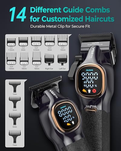VGRPRO Professional Hair Clippers for Men - 9000RPM Cordless