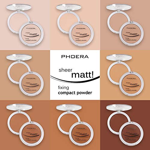 2 Pack PHOERA Matte Face Powder, Control Oil Brighten Skin Color Cover Blemish Makeup Face Setting Setting Powder Foundation¡£(204- Buff Beige)