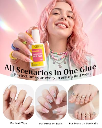 Super Strong Nail Glue for Press On & Acrylic Nails, 10ml