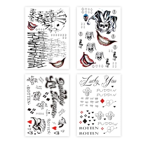 Large Temporary Tattoo Sheets - Halloween Costume Designs