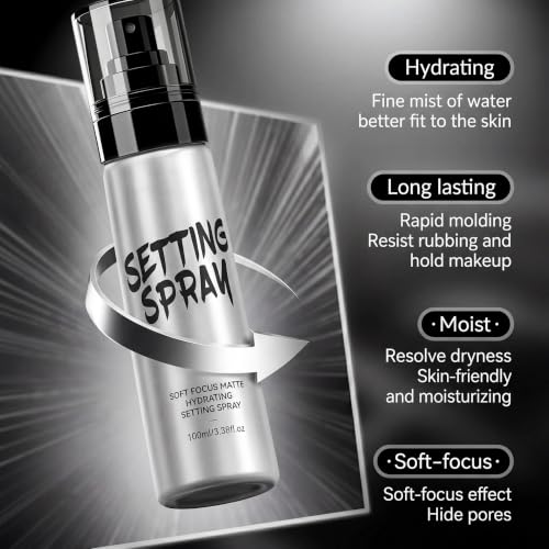 Irven Matte Setting Spray - Hydrating, Long-Lasting Makeup Fixer, Oil Control & Blurring Mist, 100ml