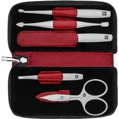 ZWILLING Beauty TWINOX 6-pc Manicure Set with Red Leather Case, Asian Competence, Gift Set