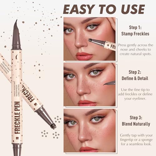 2-in-1 Freckle Stamp Pen - Waterproof Fake Freckles Makeup