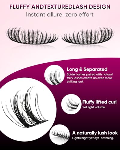 Rocopha Wispy Lash Clusters 9-16mm D Curl Eyelash Extensions