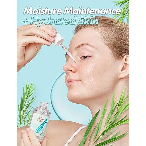Vertty Tea Tree Hyaluronic Oil Free Ampoule | Hydrating, Moisturizing, Redness Relief Serum | Blemish Skin Corrector Serum | Non-Comedogenic Moisturizer for face | Long-lasting Hydration (1.5oz)