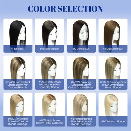 Real Human Hair Topper 12" #60 Platinum Blonde 55g