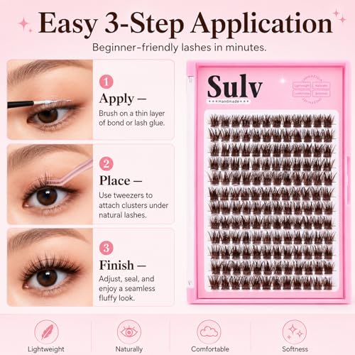 SULV Lash Clusters 144Pcs D Curl 8-20mm Eyelash Extensions