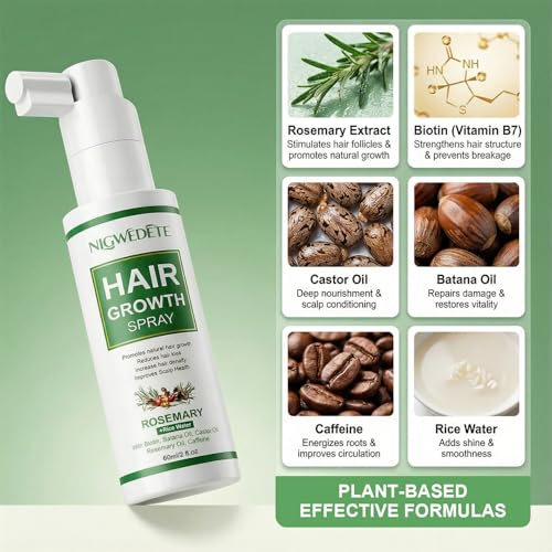 Rosemary & Rice Water Hair Growth Spray with Biotin & Caffeine - 2oz