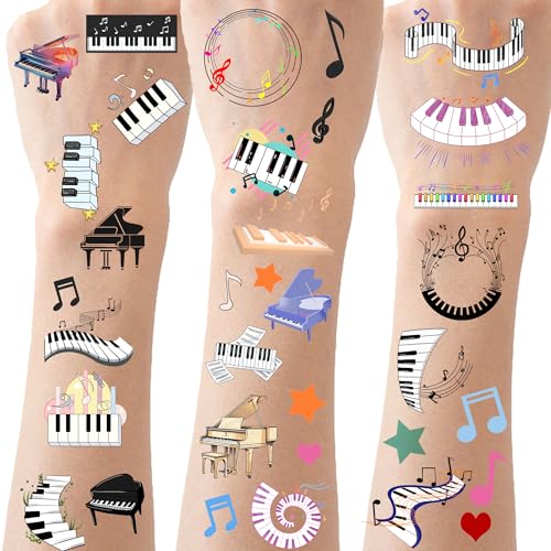 Piano Notes Temporary Tattoos 430 PCS (30 Sheets)