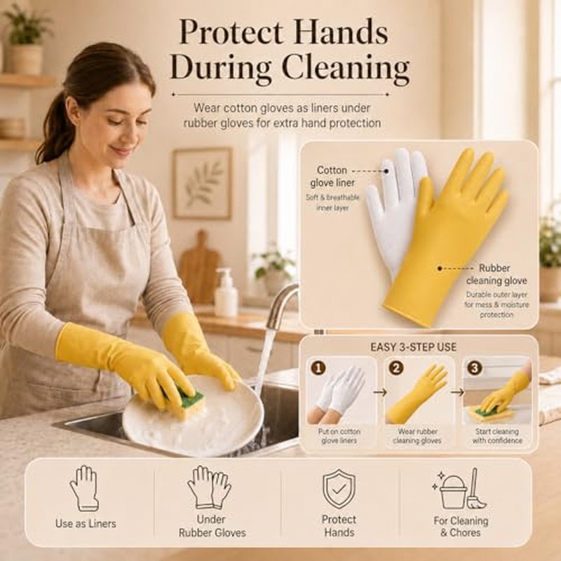 10 Pairs Cotton Moisturizing Gloves for Dry Hands Care