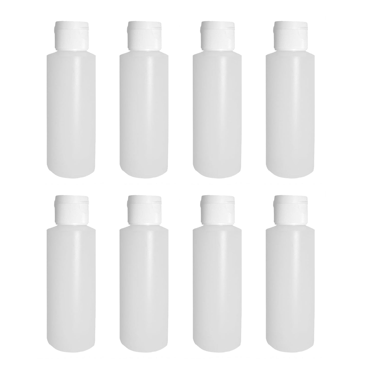Pinnacle Mercantile 4 Oz Plastic Squeeze Bottles Made in USA with Flip Cap Set of 8 Empty