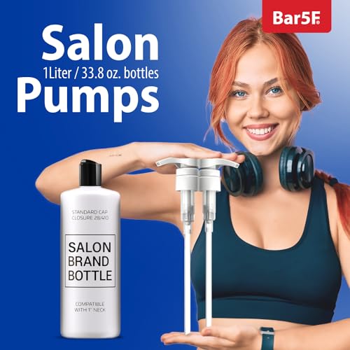 Bar5F Salon Bottle Pumps for Shampoo & Conditioner, 2 Pack
